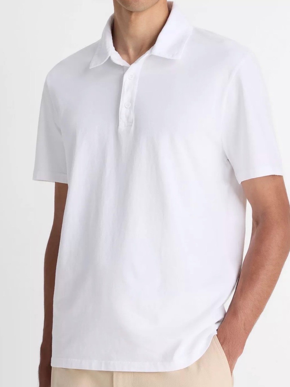 NWT Vince White Garment Dyed White Cotton Polo - men’s size large